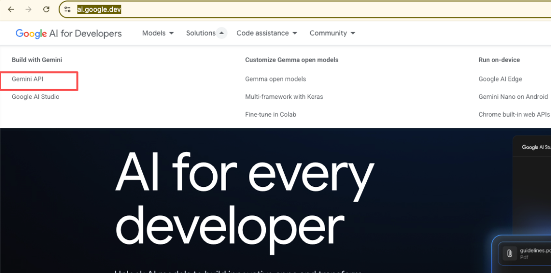 Google AI for Developers